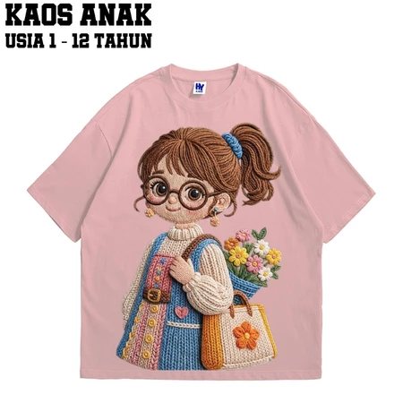 Kaos Anak Pink Premium